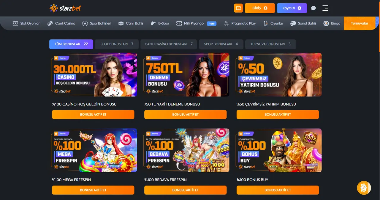 Starzbet Bonusları